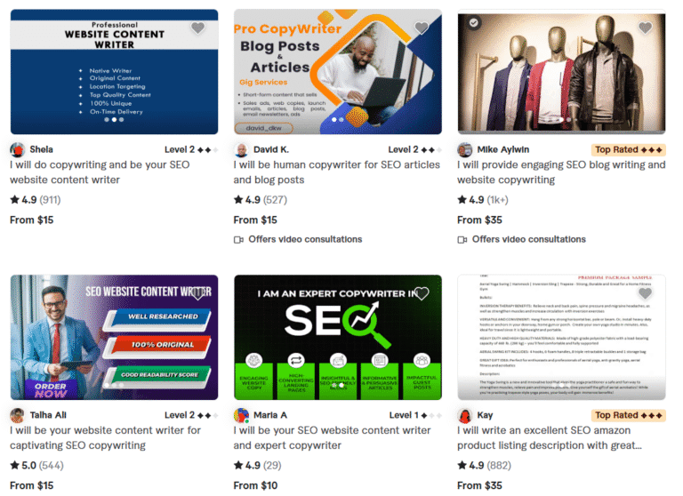 Hire Affordable Freelance Writers on fiverr